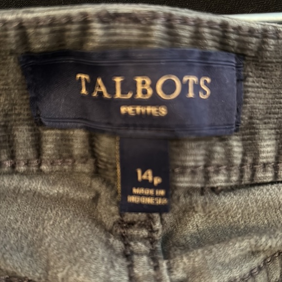 Talbots gray corduroy straight leg pants - 14P - Picture 3 of 5